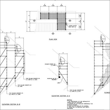 CAD Drawings For Commercial Scaffolding