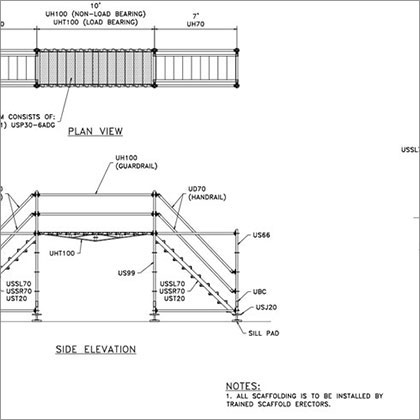 Custom Transit Scaffolding CAD Drawing