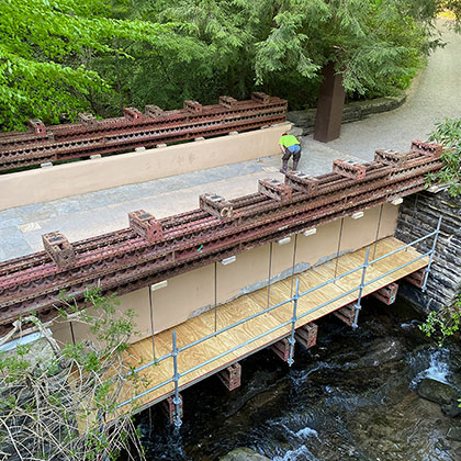 Engineered Scaffolding For Falling Water Restoration
