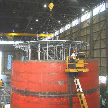 Vertical Scaffold Access For Ship Manufacturing